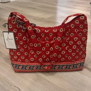 Vera Bradley Red and Navy Floral Tote